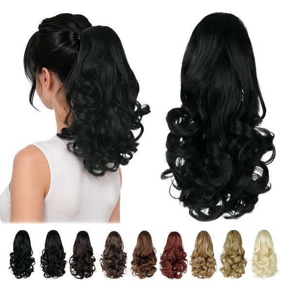 Clip on Ponytail Extension Curly Wavy Synthetic 12\